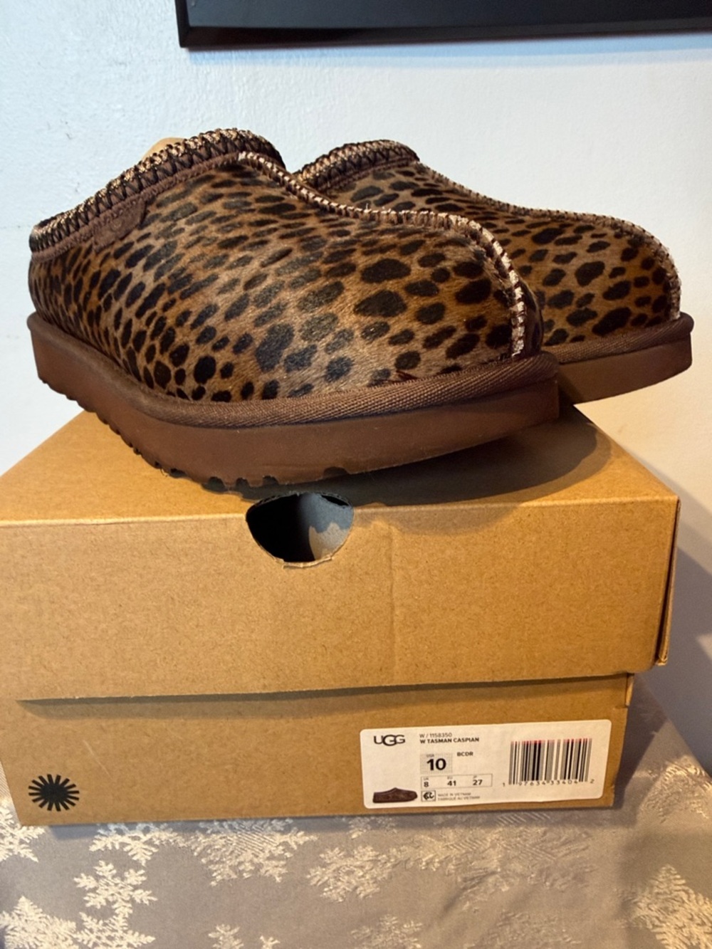 UGG Leopard Print Slip-On Clog in Brown